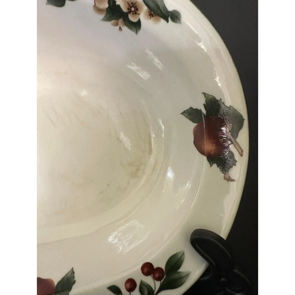 The Cades Cove Collection 10” Oval Serving Bowl Citation Apple Blossom Rim